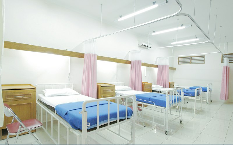 Modern Australian hospital corridor